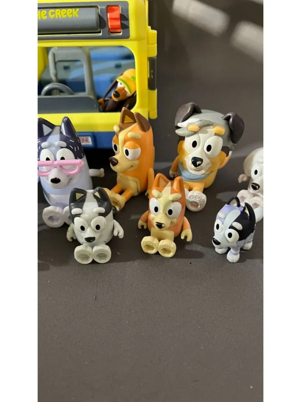 Bluey Family & Friends Play Set With Yellow “The Creek” Bus